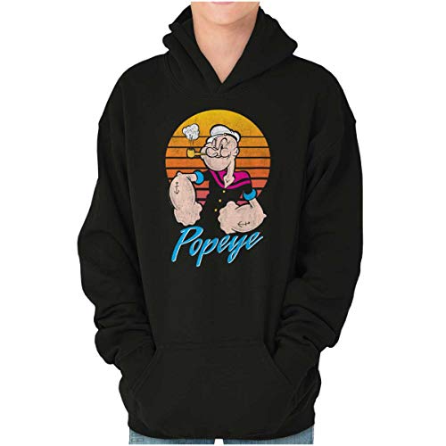 Popeye The Sailor Man Sunset Youth Hoodie Boy Girl Black