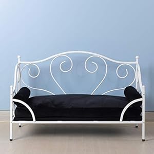   Dog-SofaDog-Couch-with-Detached-Thick-CushionPet-Bed-with-White-Metal-FrameDog-Sofas-and-Chairs-with-HandmadeBed-for-Dogs-for-Small-Dog-Summer-UsingWhite