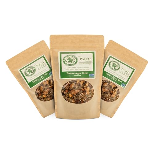 Image of Maple Nut Kitchen Eastern Apple Pecan Paleo Granola 3 Pack - Grain Free, Vegan, Gluten Free, No Sugar Added, Low Carb Granola with Pecans, Pumpkin Seeds & Dried Apples - Oat Free, Healthy Cereal