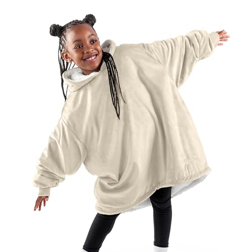 Image of Bare Home Wearable Blanket Hoodie - Soft Plush Sherpa - Warm and Cozy - Oversized Wearable Blanket