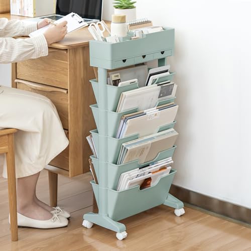 TNDCKP Five-Tier Rolling Book Cart