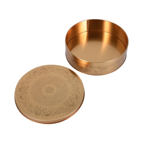 Gatuida Placa De Hierro De Caja De Pastel Casarse Circular Caso Dulce Con Recipiente Para Hornear Pasteles Redondo Forma Bandeja De Galletas Molde Para Pasteles Estaño Hojalata Dorado