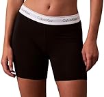 Calvin Klein Women’s Hipster Boyshorts with Logo Waistband, Black (Black), S