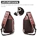 LANNSYNE Vegetable Tanned Leather Sling Bag For Men, Crossbody Chest Bag Fits 12.9
