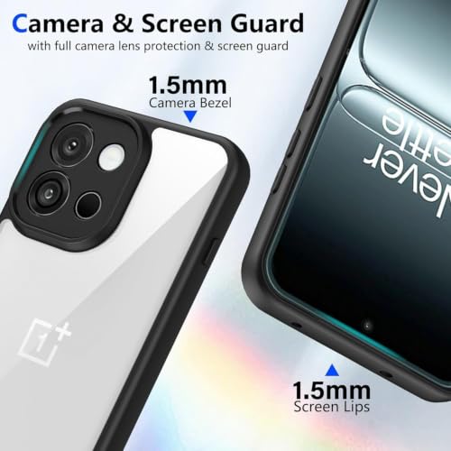 Image of VONZEE Clear Back Case Cover for OnePlus Nord 6 5G | Shockproof Design | Hard Back Cover Case for OnePlus Nord 6 5G (PC & TPU, Black)