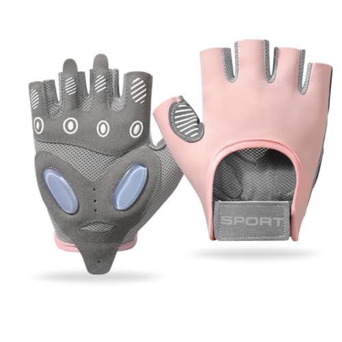 Gym Gloves Women & Men - Breathable Workout Gloves Silicone Non-Slip Padded Palm Enhanced Grip Multi-purpose Exercise Gloves For Sport Training Cycling Weightlifting (Pink Pink Medium)