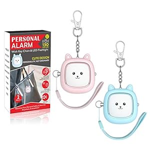Safe Sound Personal Alarm, VIGOROAD 2 Pack 130 dB Loud Siren Song Emergency Security Alarm Keychain with LED Light…