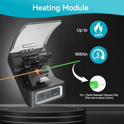 Image of SUNLU Filament Connector, Filament Joiner Includes 200 PTFE Sleeves, Thread Splicer for 3D Printing Supplies Fast Heating Up to 240C Compatible with 1.75mm PLA, PCL, ABS, PETG, PA /PC