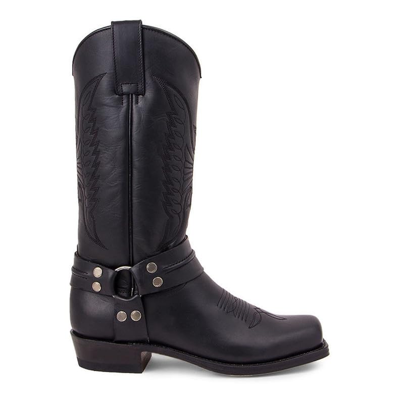 Winter Boots For Men Chunky Heel Mid Calf Boots Classic Embroidered Retro Square Toe Traditional Boots Western Boot 2024 - Main Image