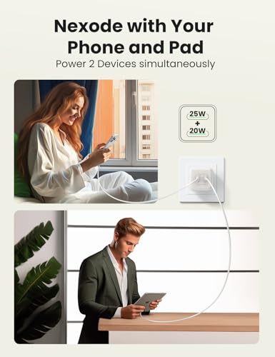 Image of UGREEN 45W USB C Charger, Nexode 2 Port GaN Foldable PPS Wall Charger Block Support Samsung Super Fast Charging 2.0 for Galaxy S25 /S24 /Note 20, iPhone 16 /15 /14, iPad, MacBook, Steam Deck (White)