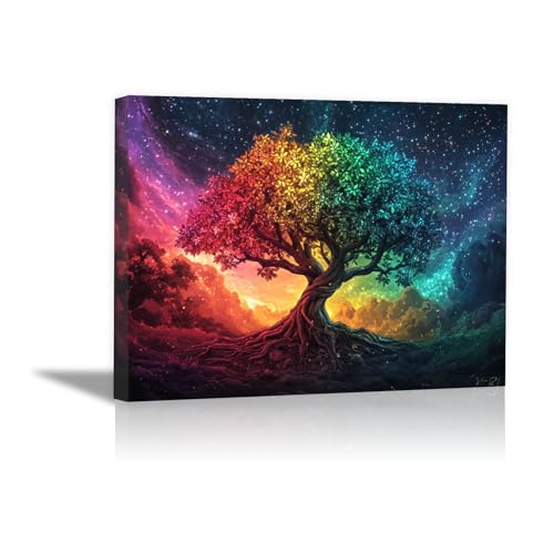Peinture à sur toile grand format art abstrait d'arbre de vie premium
