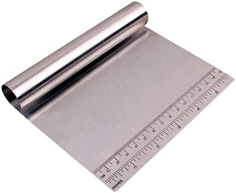 Bench Scraper Chopper Stainless Steel Kitchen Food Scraper Icing Smoother Blade with Measuring Scale for Dough, Cake, Pizza