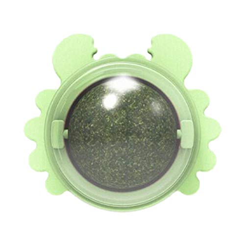 XFUYI Pelota giratoria para Gatos, pequeña Bola masticable con golosinas de Menta para Gatos, Juguete para Masticar para Gatos