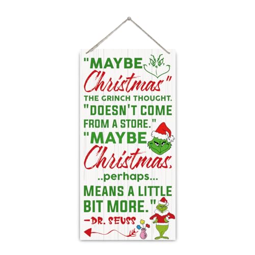 Christmas Decor Sign Christmas Hanging Wooden Signs Winter Decorative Wall Signs Rustic Winter Wood Door Sign Farmhouse Outdoor Wood Xmas Decor Xmas Wall Art 6x12 Inches