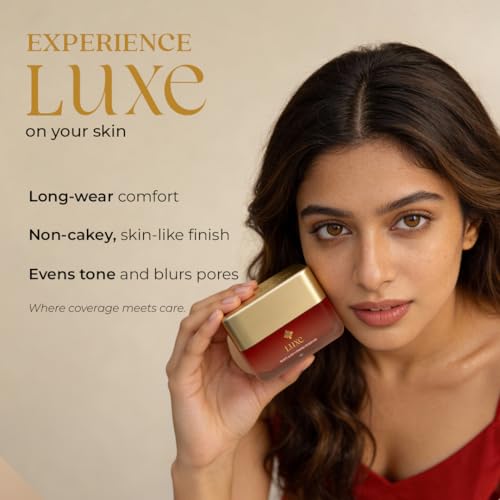 Image of Just Herbs Luxe Infinite Glow Hydrating Foundation | Luxury Makeup | Ayurvedic Skin-Loving Formula | Soft Matte Finish | Non-Cakey & Long-Lasting (BEIGE)