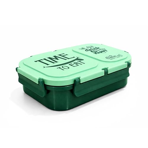Image of Classic Steels Bento Duo Lunch Box for Kids 600ml, 2 Compartment Stainless Steel Tiffin Box, Leak Resistant, BPA Free, School Lunch Box - Green