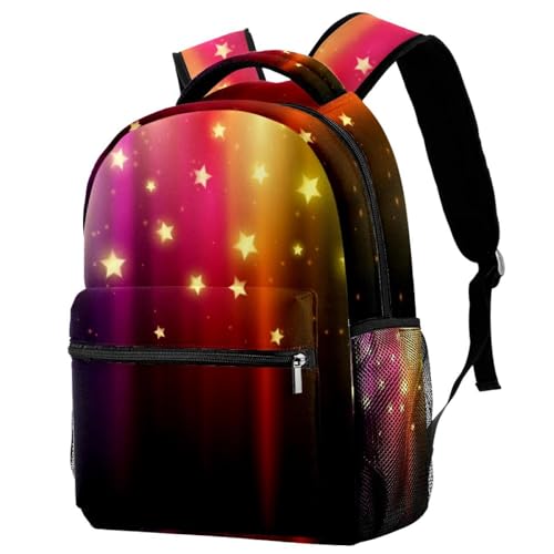Sac à dos d'école motif étoiles colorées avec grand compartiment