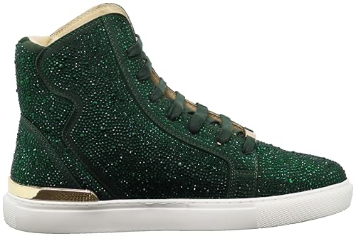 Image of Enzo Romeo Men's Fashion High Top Crystal Shimmer Rhinestone Blink Flat Sneakers Shoes