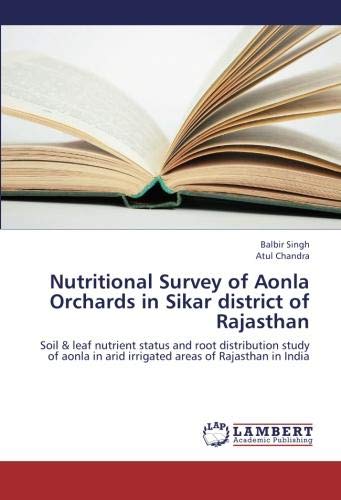 Nutritional Survey of Aonla Orchards in Sikar district of Rajasthan: Soil & leaf nutrient status and root distribution study of aonla in arid irrigated areas of Rajasthan in India
