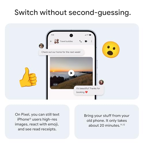 Google Pixel 10 Pro - Unlocked Android Smartphone - Gemini AI Assistant, Triple Rear Camera System, Fast-Charging 24+ Hour Battery, and 6.3" Super Actua Display - Moonstone - 128 GB (2025 Model)