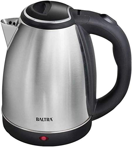 Image of BALTRA Electric Cordless Fast Kettle 1350W | 304 Stainless Steel, Food Grade, Fast Boil, Auto Power Off, Concealed Heating, Heat-Resistant Handle, Travel-Friendly Hot Water Kettle (1.8L Capacity)