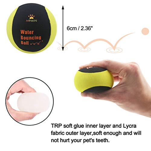 Image of Mihachi Water Toys for Dogs 3 Packs - Bouncing Chew Tennis Balls Floating Toy, Bouncier, Buoyant in Pool or Lake Fun for Small to Medium Dogs