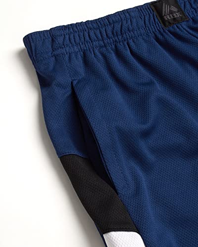 Rbx Boys' Active Shorts - Athletic Performance Basketball Shorts (2 Pack), Size 8, Navy/Black #TOP1