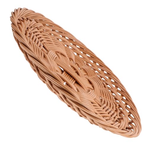 Cabilock Woven Snack Serving Dish Imitation Rattan Storage Tray for Dried Fruits Nuts and Gadgets Design Lightweight and Multi Functional for Home Office and School Use