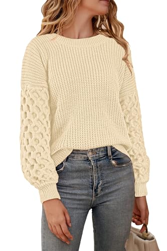 Chunky Cardigan Sweaters for Women 2025 Early Fall Fashion School Outfits for Teachers Cowboy Chic Chocolate Brown Long Sleeve Shirts Womens Tops Crewneck Sweatshirts Apricot Large
