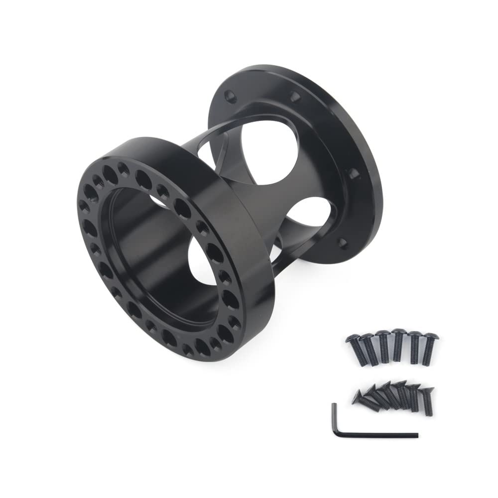 Uniwersalny wydrążony element dystansowy piasty kierownicy 51/76/101mm zestaw czarny adapter(76 mm)