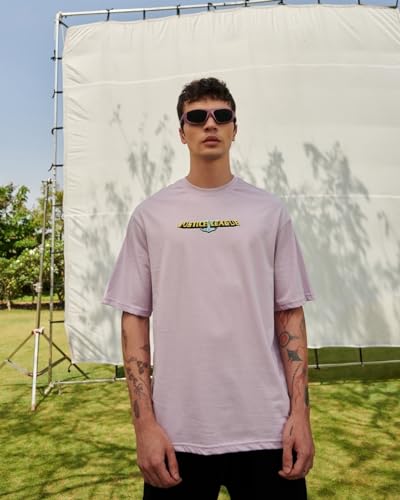 Image of Bewakoof Official DC Merchandise Justice League Men's 100% Cotton 220 GSM Graphic Print Oversized Fit Round Neck T-Shirt