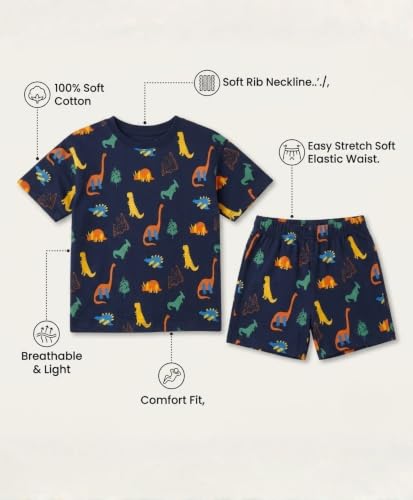Image of ANTHRILO Sleepwear Shorts Set for Girls| Material: 100% Pure Cotton | Fabric: Skin-Friendly, ensuring a Soft Touch on Delicate Skin| Fit: Regular |Age Range: Suitable for Girls Aged 0-14 Years