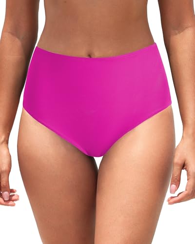 Dipinon Women's Pink High Waisted Bikini Bottom...