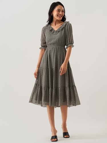 Image of AASK Dress for Women One Piece Kurta Set Tops Knee-Length Fit And Flare Dresses