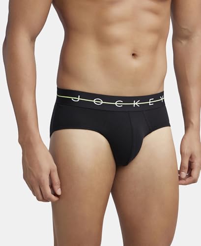 Image of Jockey NY15 Men's Super Combed Cotton Elastane Stretch Solid Brief with Ultrasoft Waistband (Pack of 2)