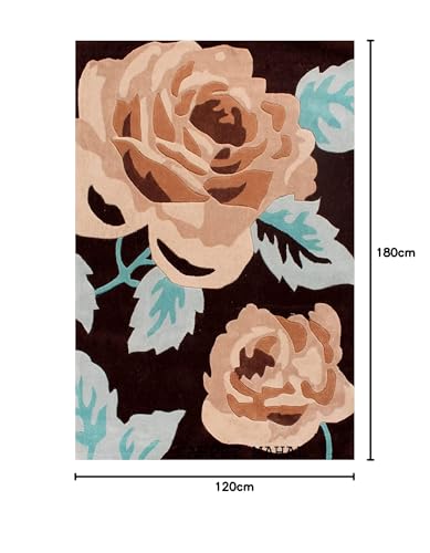 Image of Carpet Mahal Export Quality Tuffted Pure Woollen Carpet for Living Room Bedroom Size 4 x 6 feet (120X180 Cm) Color-Multi