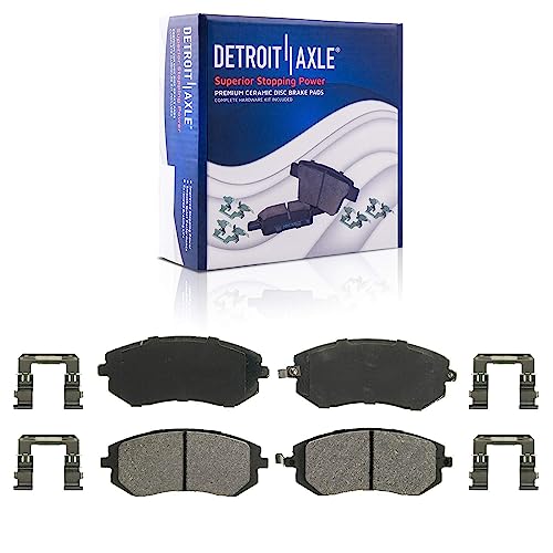 Image of Detroit Axle - Brake Kit for 2003-2008 Subaru Forester, 2002-2007 Impreza | 2005-2006 Saab 9-2X, Front Ceramic Brake Pads w /Hardware Rear Brake Shoes Replacement