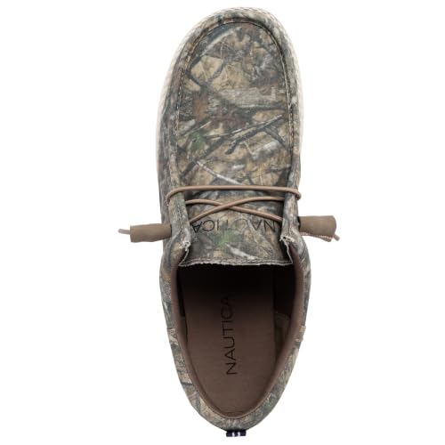 Image of Nautica Men's Comfort Loafers, Slip-On Boat Shoe, Lightweight Casual Stretch Sneaker-Rushford