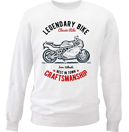  Teesandengines Ducati 900 SS 92 Legendary Bike Felpa di Cotone Bianca Size XLarge
