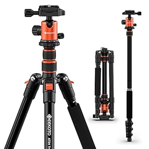 GEEKOTO 58” Magnetic Tripod, Compact Aluminum Alloy Lightweight Magsafe Camera Tripod with 360 Degree Panorama Ball Head, Professional Camera Tripod for Travelling, Learning and Working