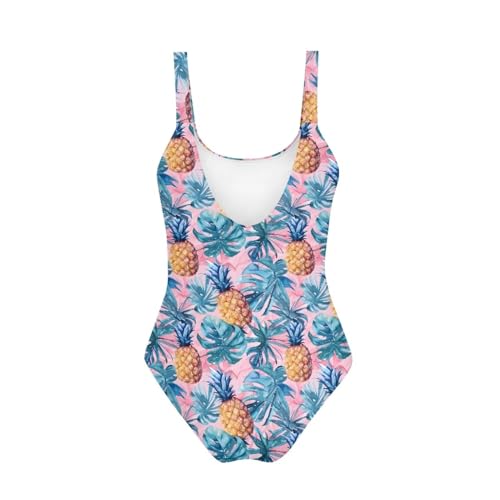 Image of One Piece Bathing Suit for Girl Kids Cute Beach Sport Swimwear U Back Scoop Neck Summer Swimming Pool Beachwear