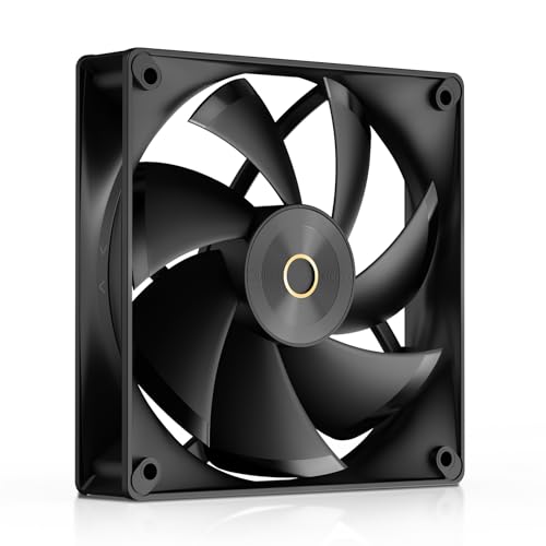 Ocypus Delta F12 Computer Case Fan, Up to 2000RPM High Airflow, 4-Pin PWM Control 120mm PC Cooling Fan, Low-Noise & Hydraulic Bearing (Black-1PACK)​