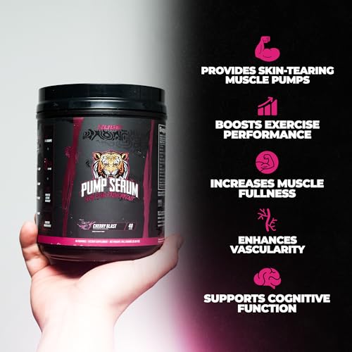 Image of Pump Serum Non Stim Pre-Workout - Fully Loaded Stimulant Free Pre Workout for Extreme Pumps, Vascularity & Muscle Fullness, with L-Citrulline, HydroPrime & Nitrates, Cherry Blast, 40 Servings