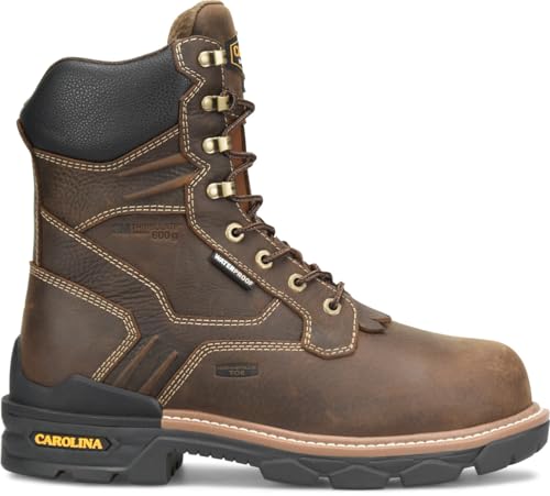 Carolina Cardinal 8" 600G Insulated Waterproof Composite Toe Work Boot for Men - Dark Coffee Leather, Slip Resistant2