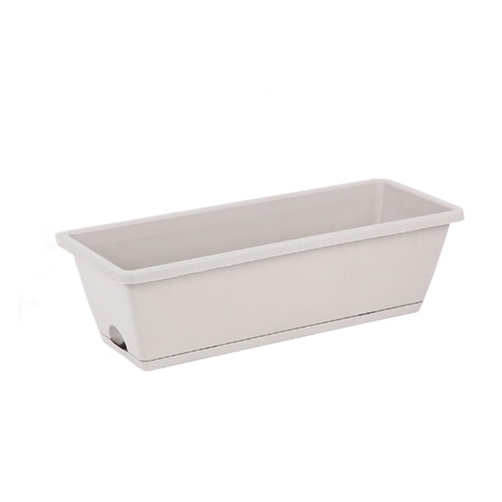 JUAKSQZYI Plastic Rectangle Flower Pots with Tray Window Boxes Planters Plant Container, for Balcony Office Garden(Grey)