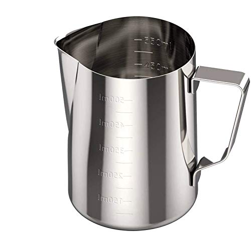 Stainless Steel Milk Frothing Pitcher, 20 ounce (600 ml), Barista Tool, Frother Jug for Espresso Machine Coffee Cappuccino Latte Art