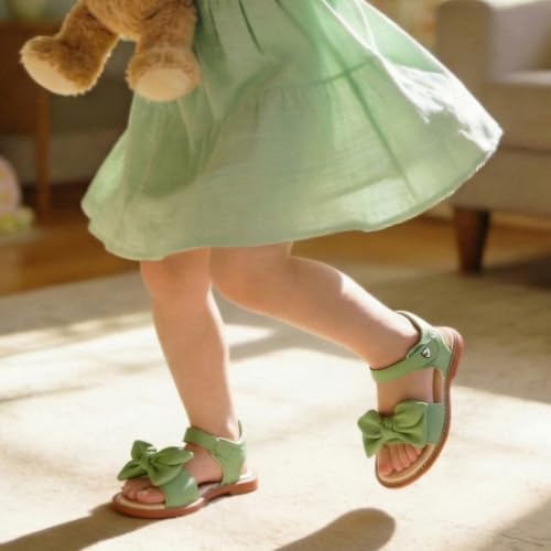Image of ESTINE Toddler /Little Kid Girls Bow Open Toe Flat Evening Dress Sandals