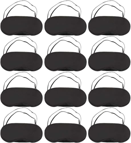 100 Pcs Eye Mask Sleep Blindfold with Nose Pad and Elastic Strap for Travel Sleep, Game Sleeping, Black