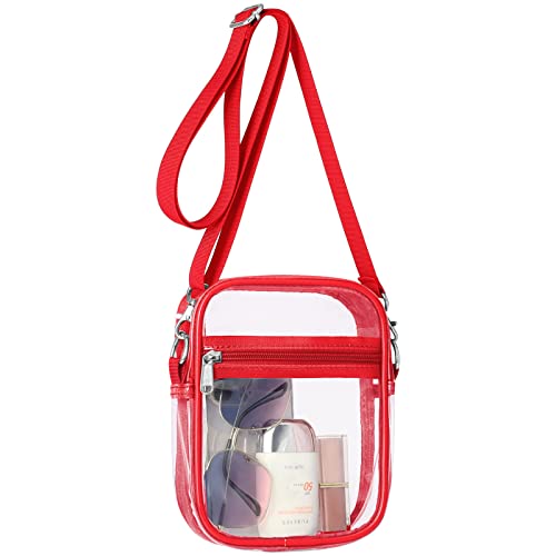 Image of PACKISM Clear Bag for Stadium Events - Clear Purses for Women Transparent Crossbody Messenger Bag for Concerts Game Day