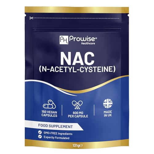 NAC N-acetil-cisteina 600mg 150 capsule - Prodotto nel Regno Unito | Standard GMP di Prowise Healthcare | Adatto a vegetariani e vegani